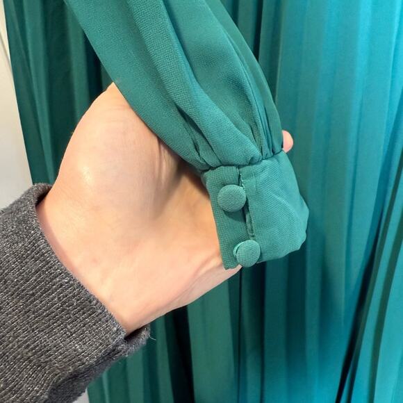 Asos Maternity Elegant Green Floral Embroidered Full Length Dress size 8 - Picture 4 of 6